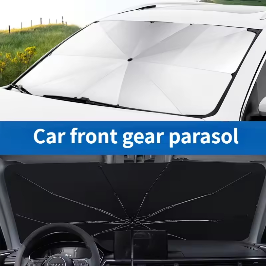 Foldable Umbrella-Style Sunshade for Instant Heat & UV Protection